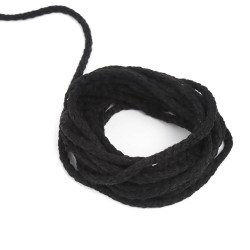 Шнур для одежды тип 2,  Чёрный (плетено-вязаный/полиэфир)  в Рыбинске